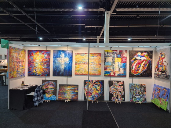 Image 1 of Jovan Srijemac (1962) - Paesaggio astratto rosa