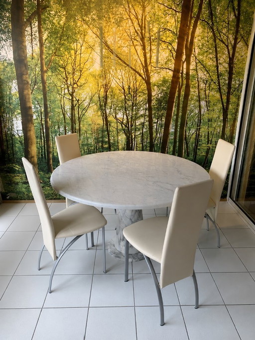 Marble dining table, Italian design