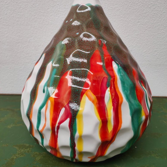 Image 1 of Vaso vintage di metà secolo, vaso per fiori. Ceramica smaltata.