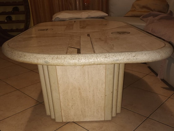 Image 1 of Rare Renato Zevi for FEDAM Coffee Table – 1970s Hollywood Regency – Adjustable Height