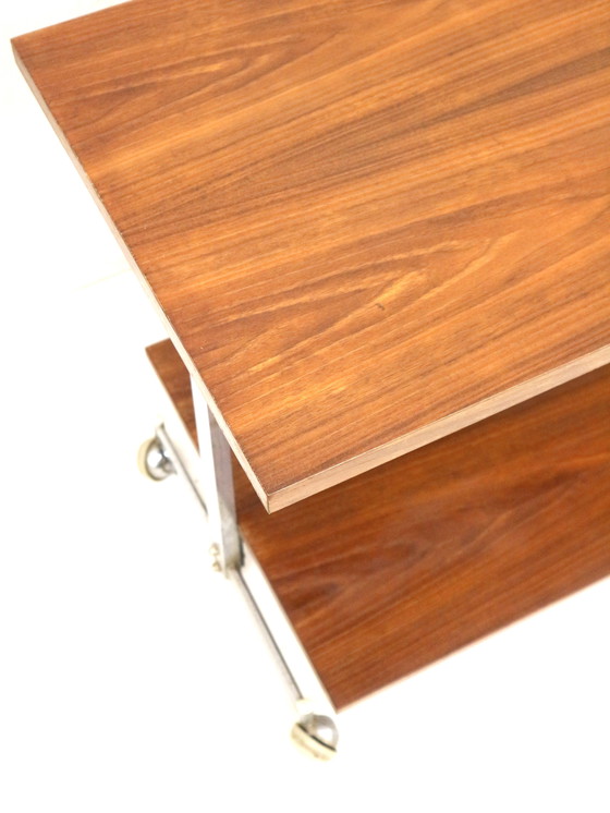 Image 1 of Vintage Serveerwagen / Bijzettafel / Televisiemeubel van Teakhout uit de Jaren '60