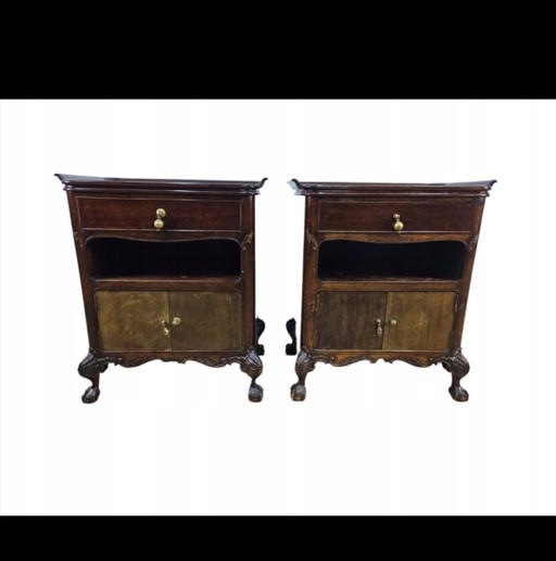 Nightstands with Marble Interiors by Elisabeth Zu Stolberg, Gut Hasselburg, 1930s, Set of 2