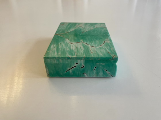 Image 1 of Box aus Amazonite mit Scharnier aus Echtsilber Juweliersarbeit