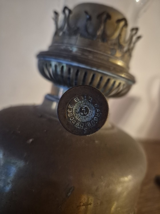 Vintage kerosene lamp in brass from L&B 1887 – Lempereur & Bernard, Candle holders (photo 2 of 5)