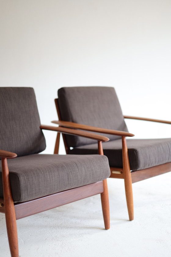 Set di 2 poltrone danesi, stile vintage anni '50/'60. – Wood, Textile (photo 3 of 7)