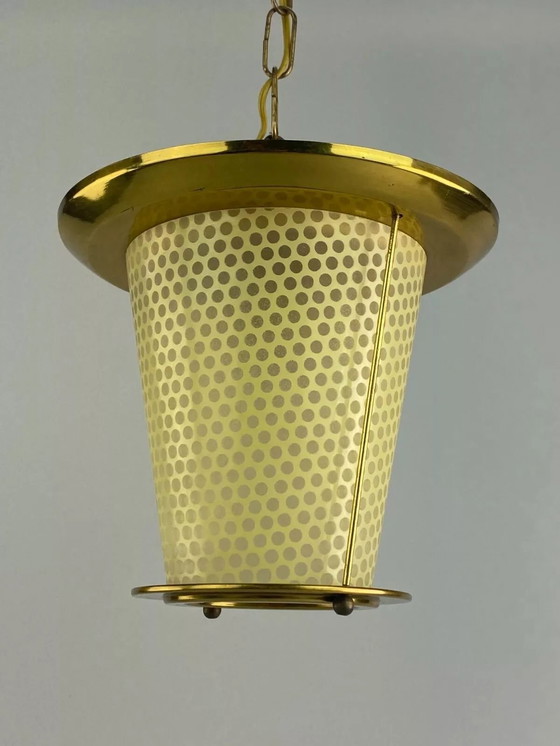 Image 1 of Lampada da soffitto anni '50 e '60, design in ottone di metà secolo, anni '50 e '60