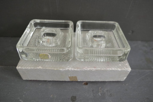 Candelabro vintage de cristal de Bohemia, 2 unidades, Checoslovaquia