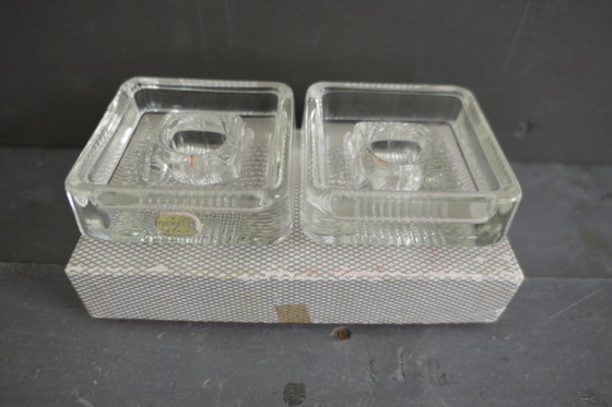 Image 1 of Vintage Bohemia glass candlestick 2 x Czechoslovakia