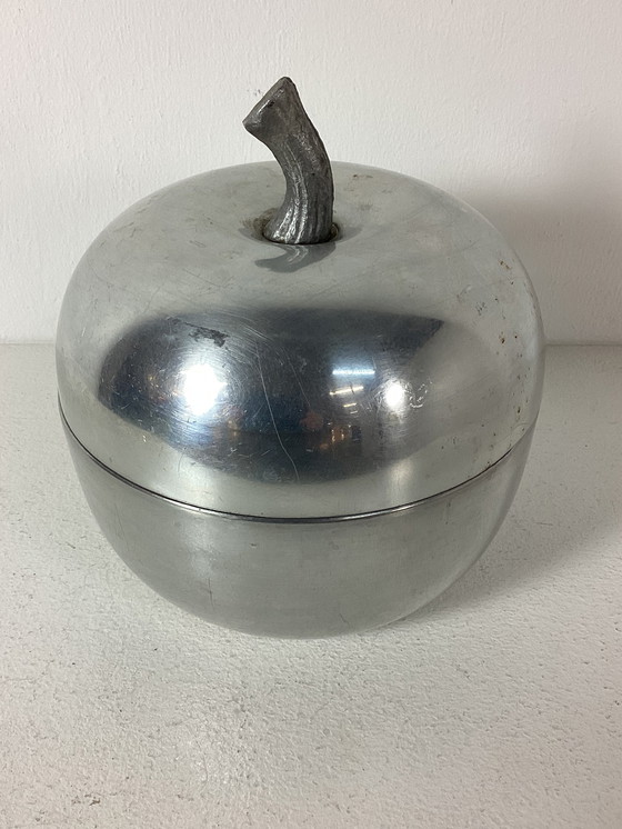 Image 1 of Italian ice bucket in the shape of an apple, vintage sixties