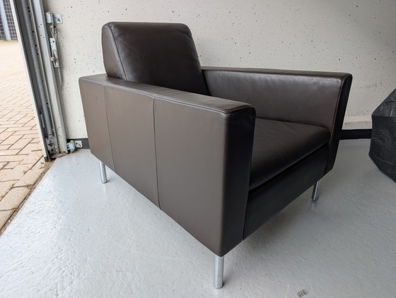 Image 1 of 2x De Sede DS-4 Design-Sessel, dunkelbraunes Leder