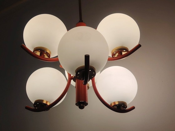 Image 1 of Lampe suspendue futuriste Spoutnik de l'ère spatiale, attribuée à Richard Essig