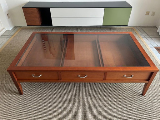 Mesa de centro Jan des Bouvrie con cristal y cajones | 160 cm