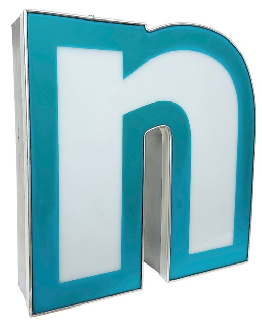 Lettera N illuminata d'epoca, anni '80