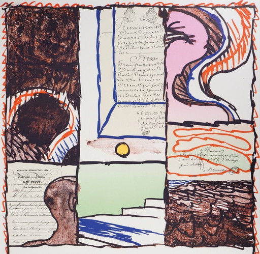 Pierre Alechinsky: Abstract History, Original Lithograph Poster – lithos zeefdrukken, Paper (photo 2 of 6)