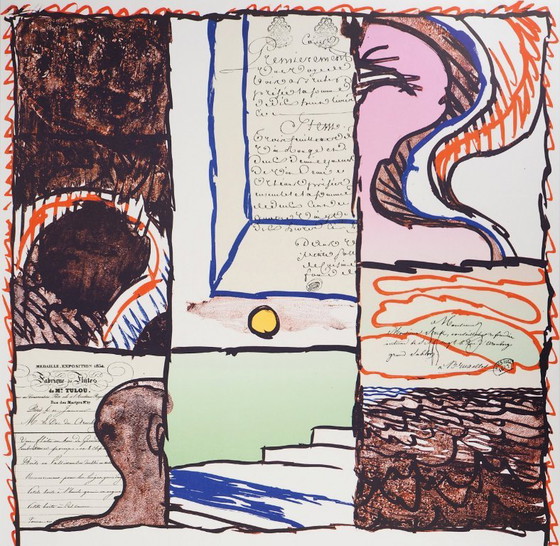 Pierre Alechinsky: Abstract History, Original Lithograph Poster – Lithographs & prints, Paper (photo 2 of 6)
