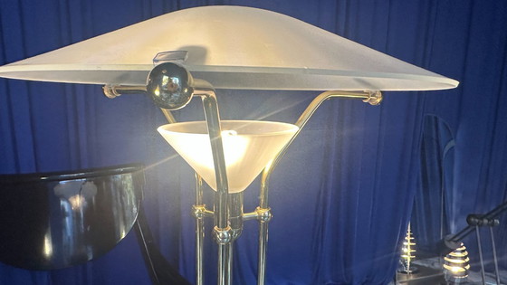 Image 1 of Lampe de table vintage 90s postmoderne or 80s Memphis Art Déco