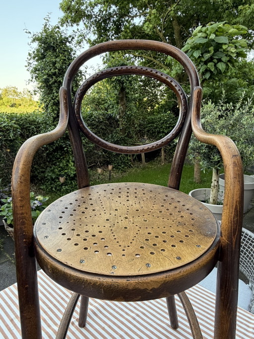 Preciosa trona antigua Thonet (modelo n.º 1) – Años 1895-1910 – ¡Doble marca!