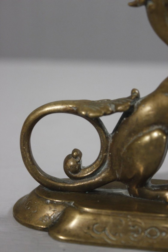 Image 1 of Handleuchter aus Bronze mit Chimärenmotiv, Empire-Stil, 19. Jahrhundert