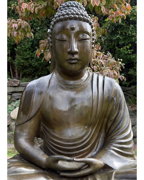 89 cm Buda Amida Japonés de Bronce – Estilo Kamakura Daibutsu – Amida Mudra XXL – Esculturas, Bronze (photo 11 of 11)