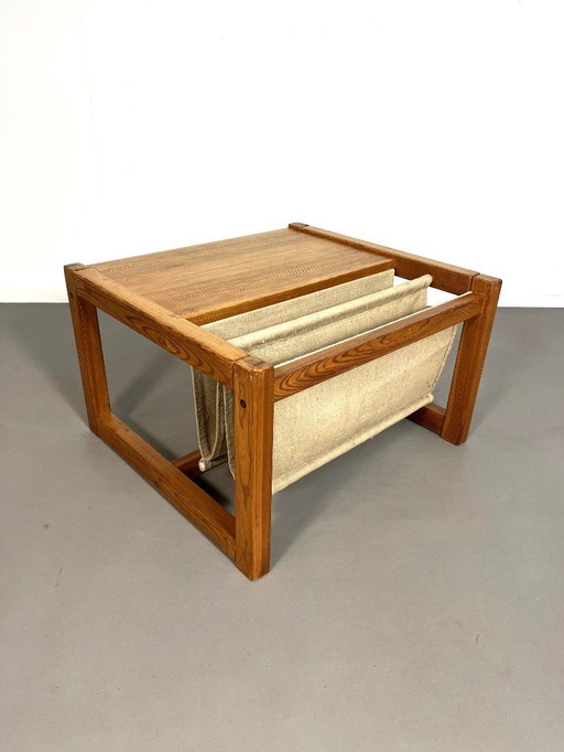Safari-Couchtisch mit Zeitschriftenablage aus Leinen, von Karin Mobring für Ikea, 1970er Jahre.