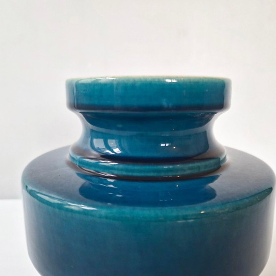 Image 1 of Vintage German vase from 1960 in blue ceramic by Cari Zalloni for Steuler 60s