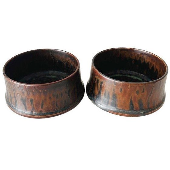 Image 1 of Ensemble de bols empilables en céramique aux tons naturels, années 1960