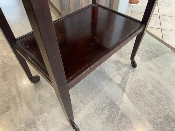 Image 1 of Bar serving trolley with castors 1 removable tray art deco 1930