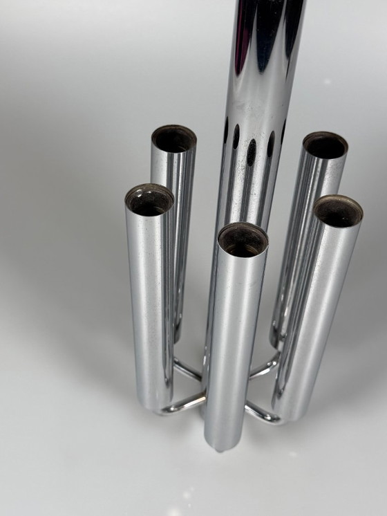 Image 1 of Kroonluchter uit de jaren 60/70 van Gaetano Sciolari voor Sciolari Chrome Design.
