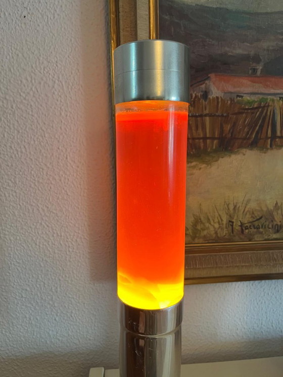 Vintage 70s "Julia" Lava Lamp - Chromed Space Age Design (France) – Table lamps, Glass (photo 5 of 5)