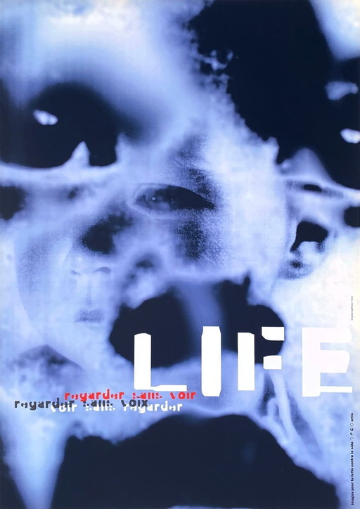 Neville Brody Life (SIDA) originele poster 1993