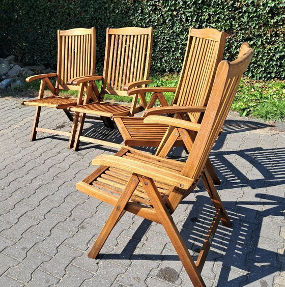 Image 1 of 4 chaises de jardin en teck Sunyard Veronica