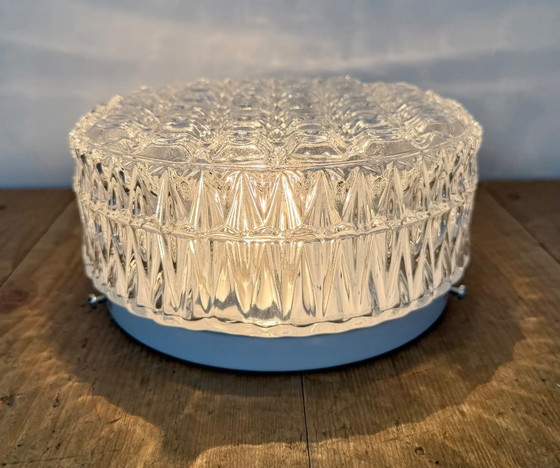 Vintage glazen wand- of plafondlamp uit de jaren 70. – Wandlampen, Glass, Metal (photo 8 of 15)