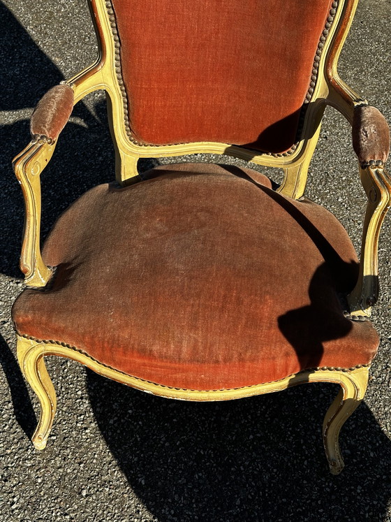 Image 1 of Set di 4 poltrone cabriolet in stile Luigi XV