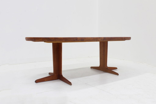 Vintage Danish round extendable dining table from the 1960s