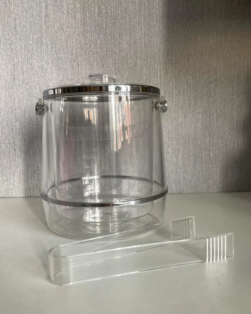 Seau à glace vintage en Lucite Mid Century Modern