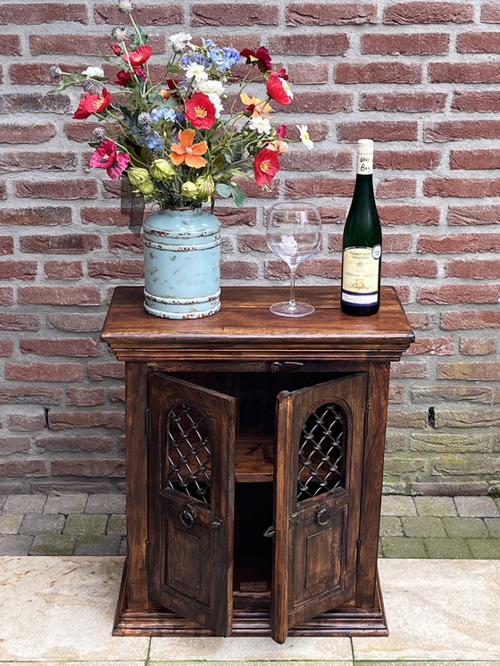 Image 1 of Rare cabinet français | Teck et fer forgé | 1950s