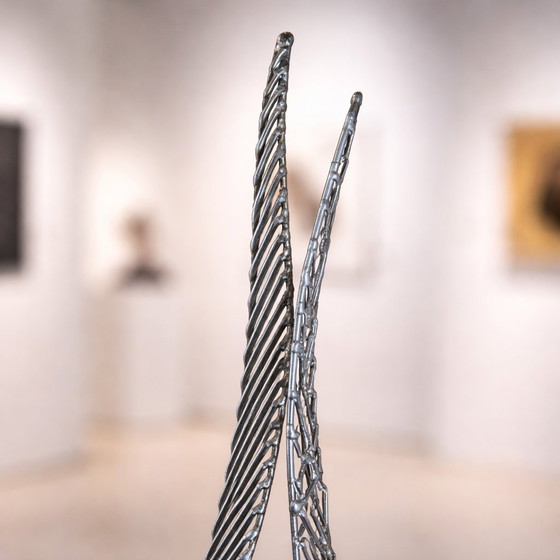 Image 1 of Scultura in filo metallico vintage senza titolo firmata Bob Bennett (1979) artista americano