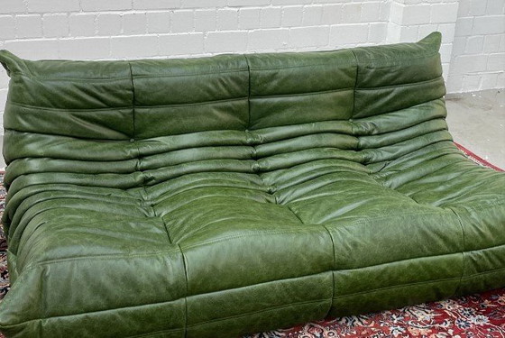 Image 1 of Ligne Roset Togo 3-Sitzer Grünes Leder