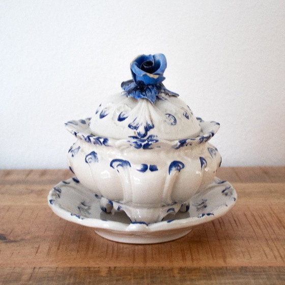 Image 1 of Soupière vintage en céramique italienne, signée Giovannis Filber, style Capodimonte