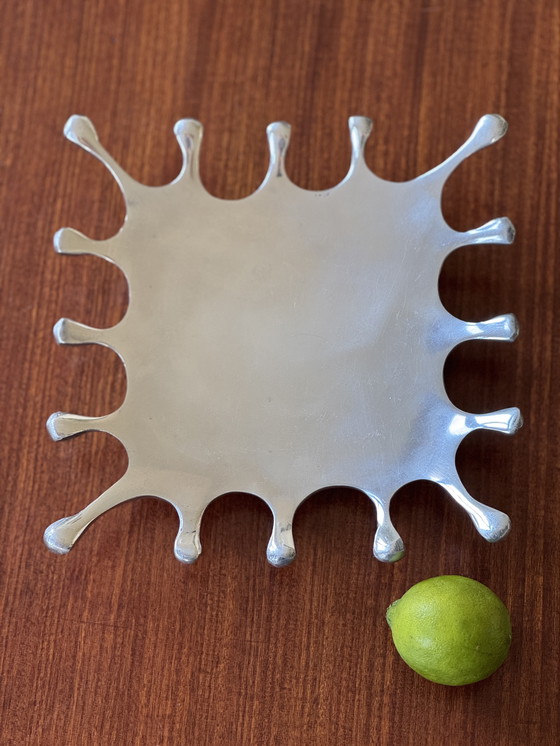 Image 1 of 'Splash' design schaal chroomlook – sculpturaal metaal – modern decor object