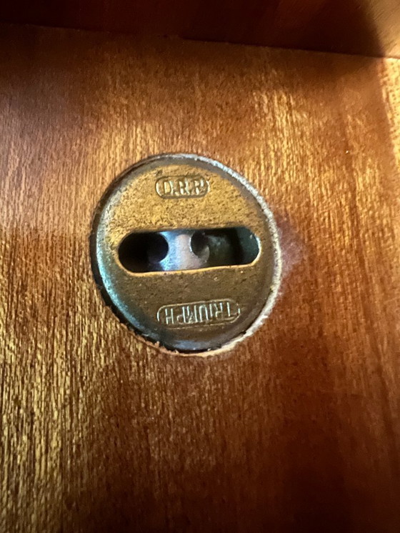 Image 1 of Exclusieve Duitse vintage barkast/woonkamerkast uit de jaren 50, hout in Riva-bootstijl.