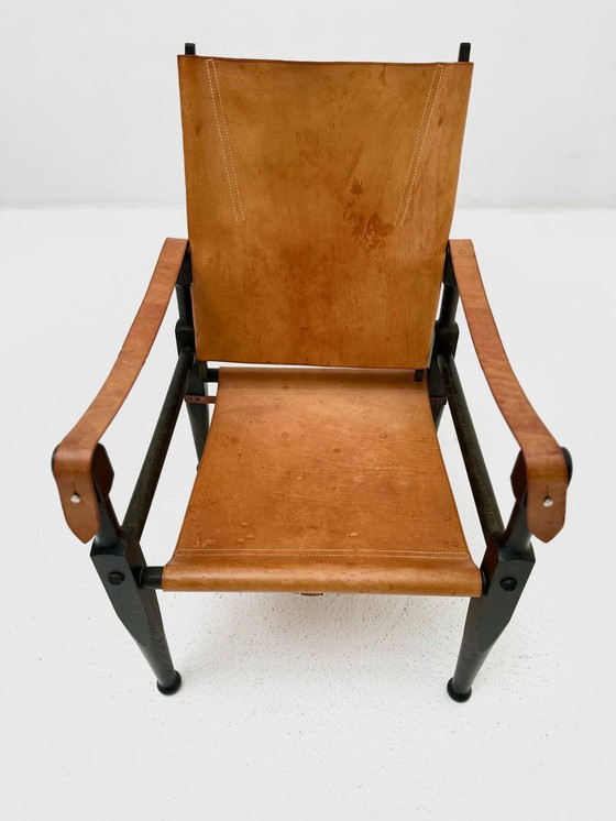 Image 1 of Set de 2 Fauteuils Safari en cuir et chêne de Wilhelm Kienzle pour Wohnbedarf, 1950Ern Jahre