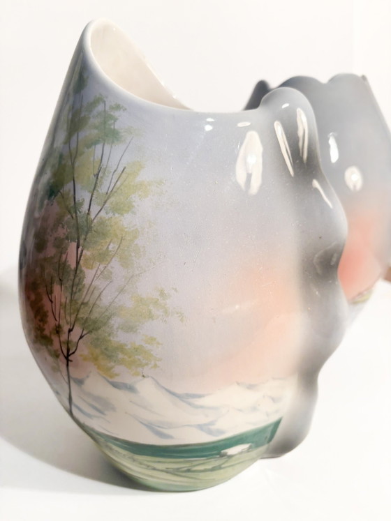 Paire de vases en céramique Castelli peints à la main, années 1950 – Ceramic (photo 7 of 13)
