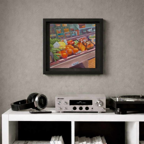 Image 1 of Vita quotidiana, impressionismo contemporaneo in miniatura, 20x20; Sandra Kolondam