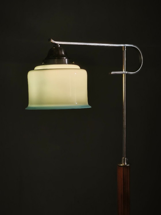Image 1 of Tsjechische Art Deco verstelbare vloerlamp met tafel, jaren 1930