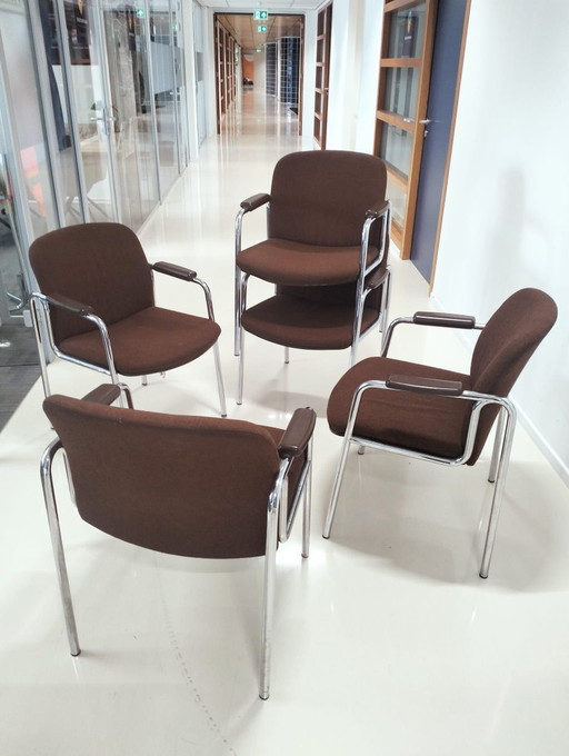 5 x zeldzame fauteuils * Röder en Söhne * jaren 70 * waarschijnlijk van Miller Borgsen