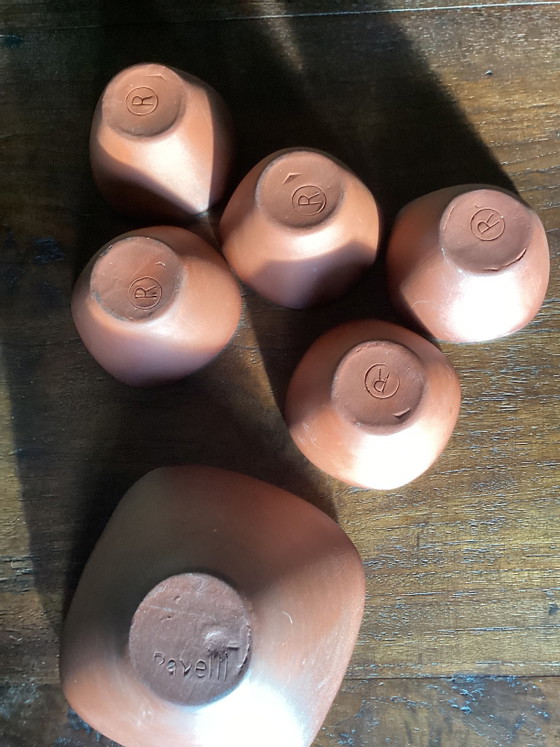 Vintage Ravelli Terra Cotta Peanut Set – Tableware, Ceramic (photo 5 of 5)