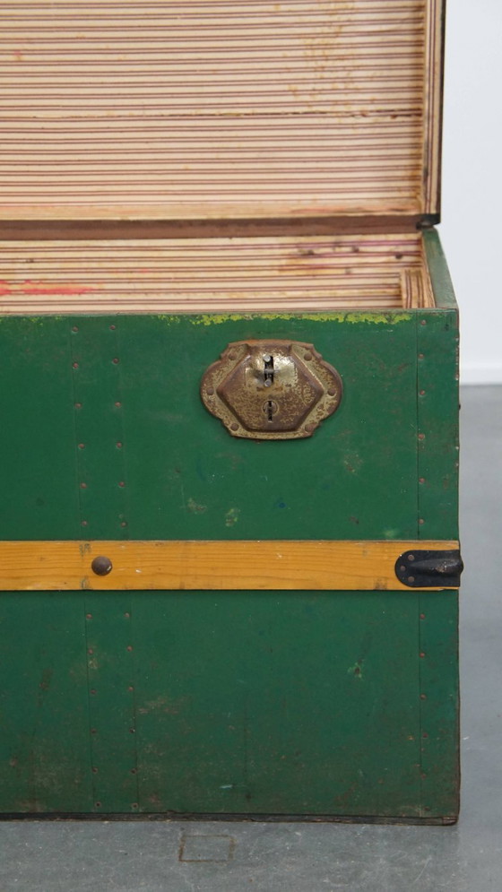 Image 1 of Original antique travel chest / coffee table from the early 1900s with handles