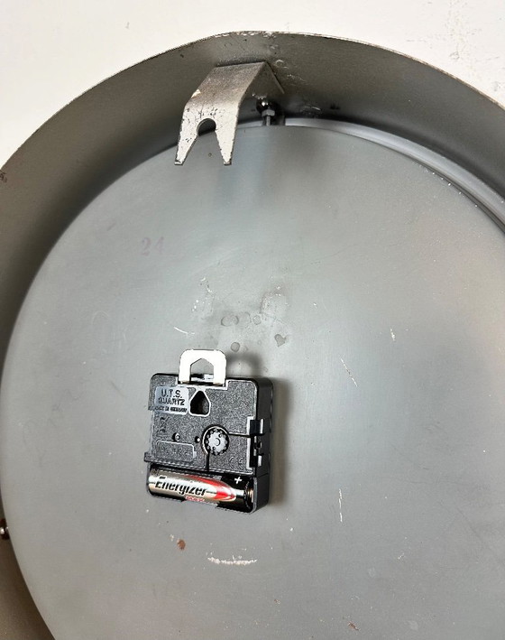 Image 1 of Grey Industrial Factory Wall Clock From Chronotechna, 1950s