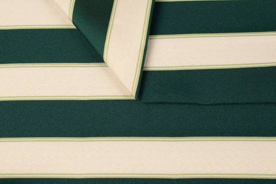 Image 1 of Gestreifte Esszimmerstühle Set aus 6 gestreiften Farbic und Buche dunkel Nussbaumholz